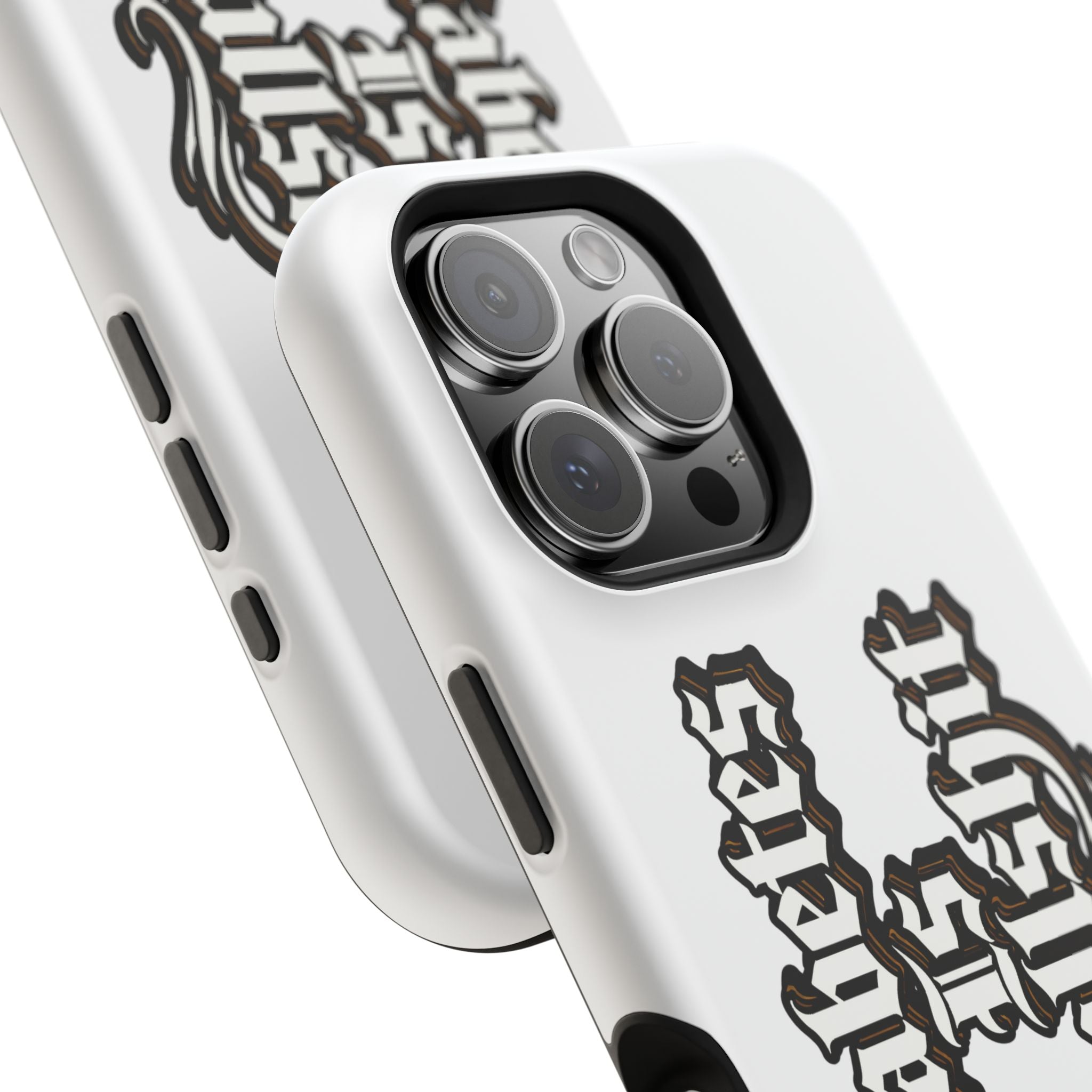 Impact-Resistant Phone Case — Gothic "Protects & Punishes" Design