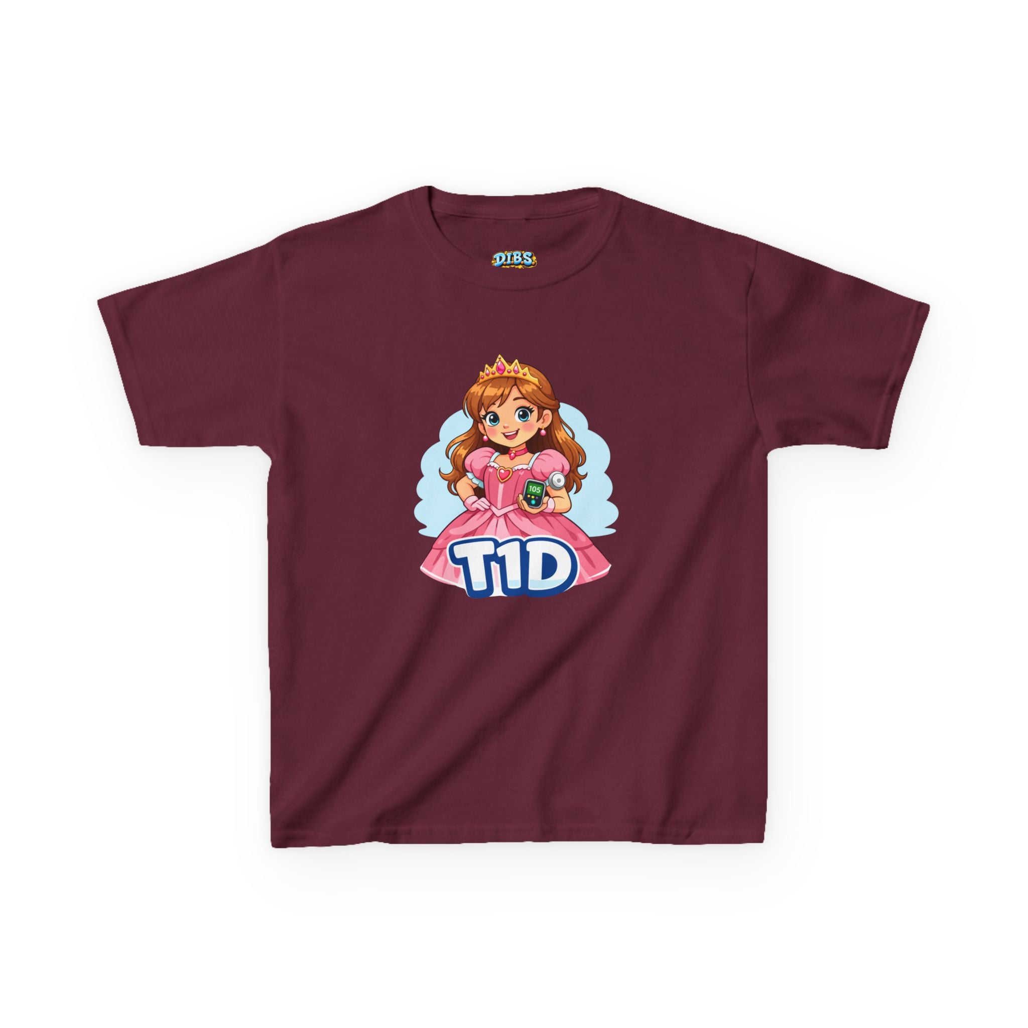 Kids Princess Tee — Cute Dress with Diabetes Monitor & Insulin Pump Purse