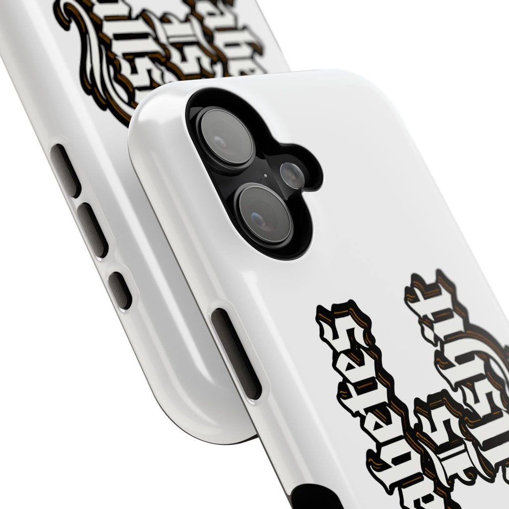 Impact-Resistant Phone Case — Gothic "Protects & Punishes" Design