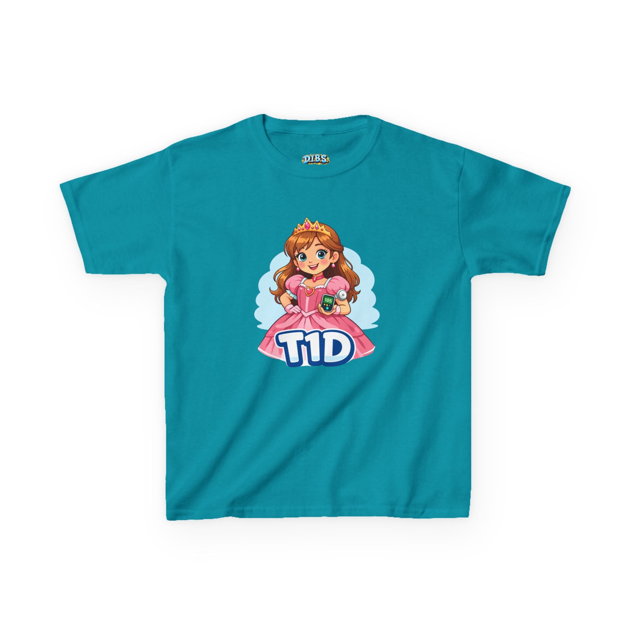 Kids Princess Tee — Cute Dress with Diabetes Monitor & Insulin Pump Purse