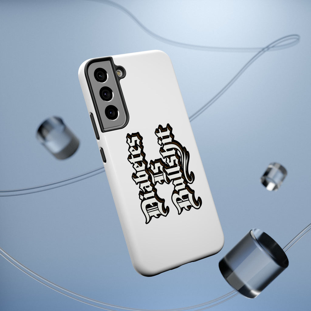 Impact-Resistant Phone Case — Gothic "Protects & Punishes" Design