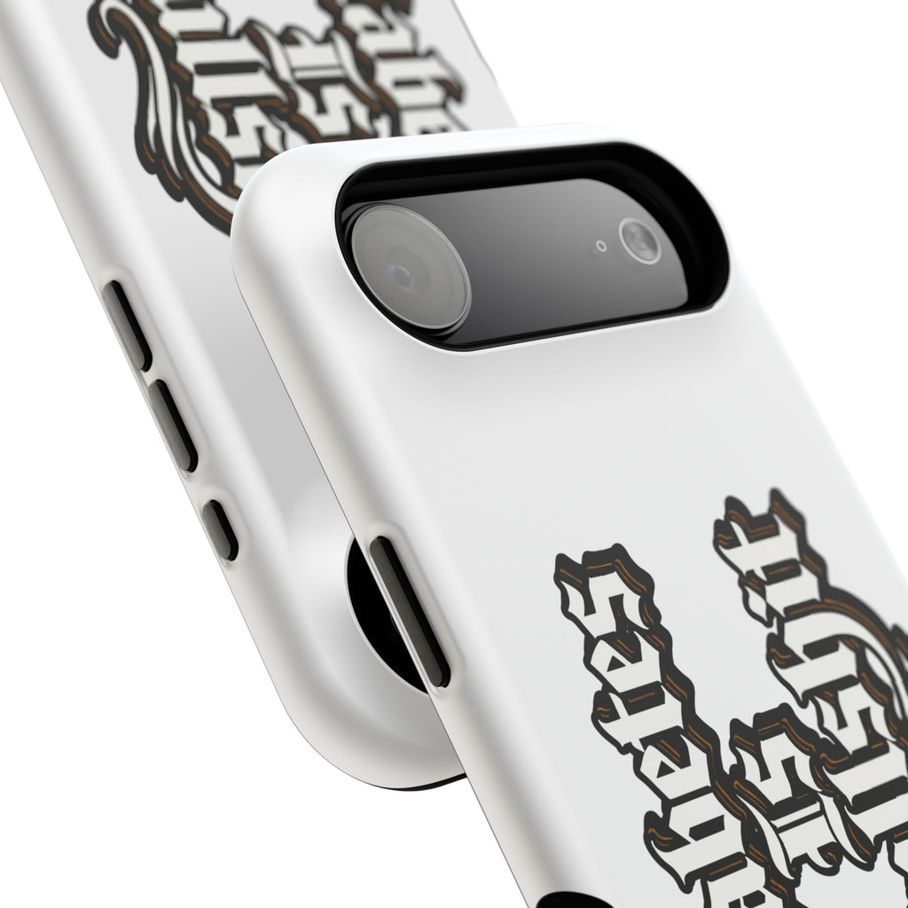 Impact-Resistant Phone Case — Gothic "Protects & Punishes" Design