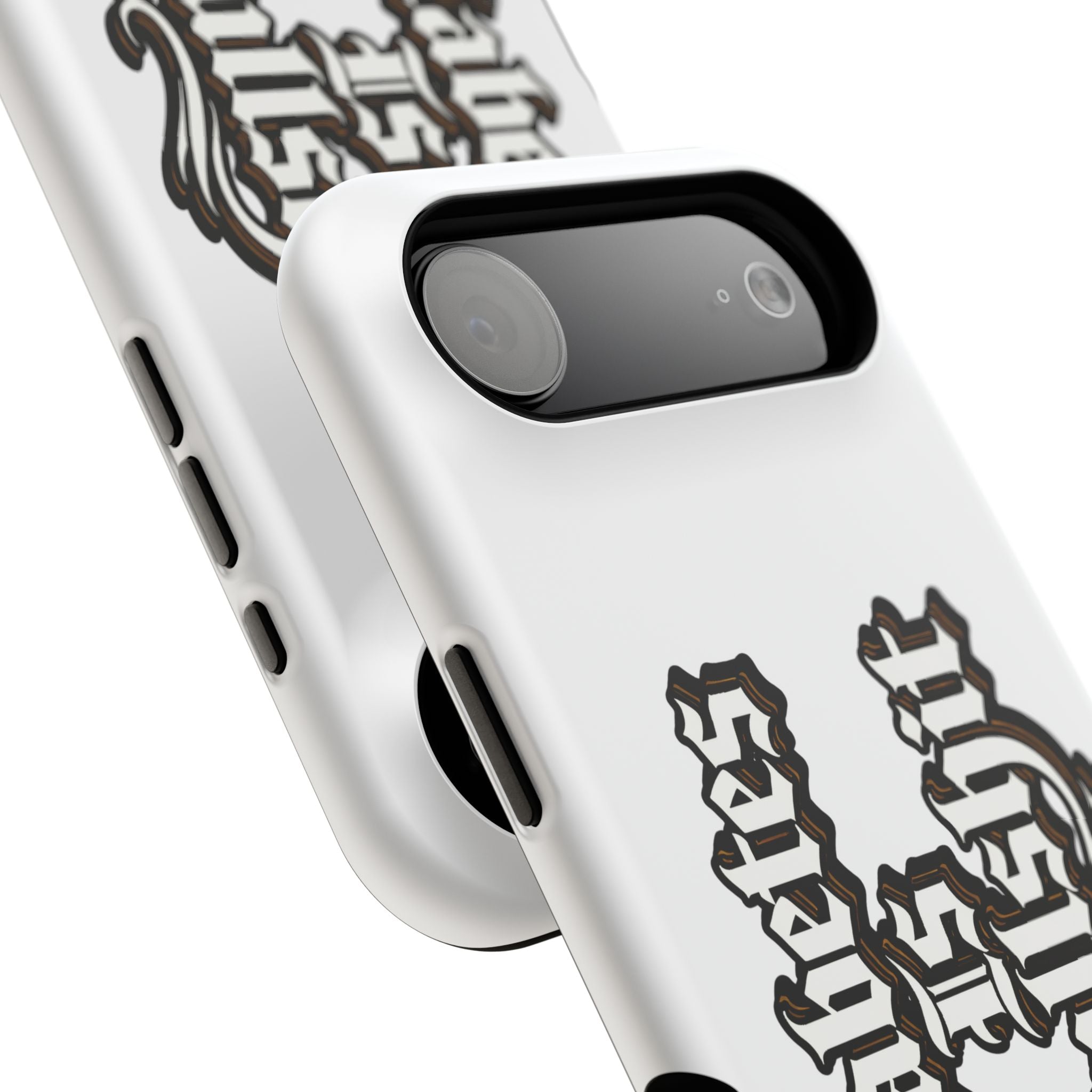 Impact-Resistant Phone Case — Gothic "Protects & Punishes" Design