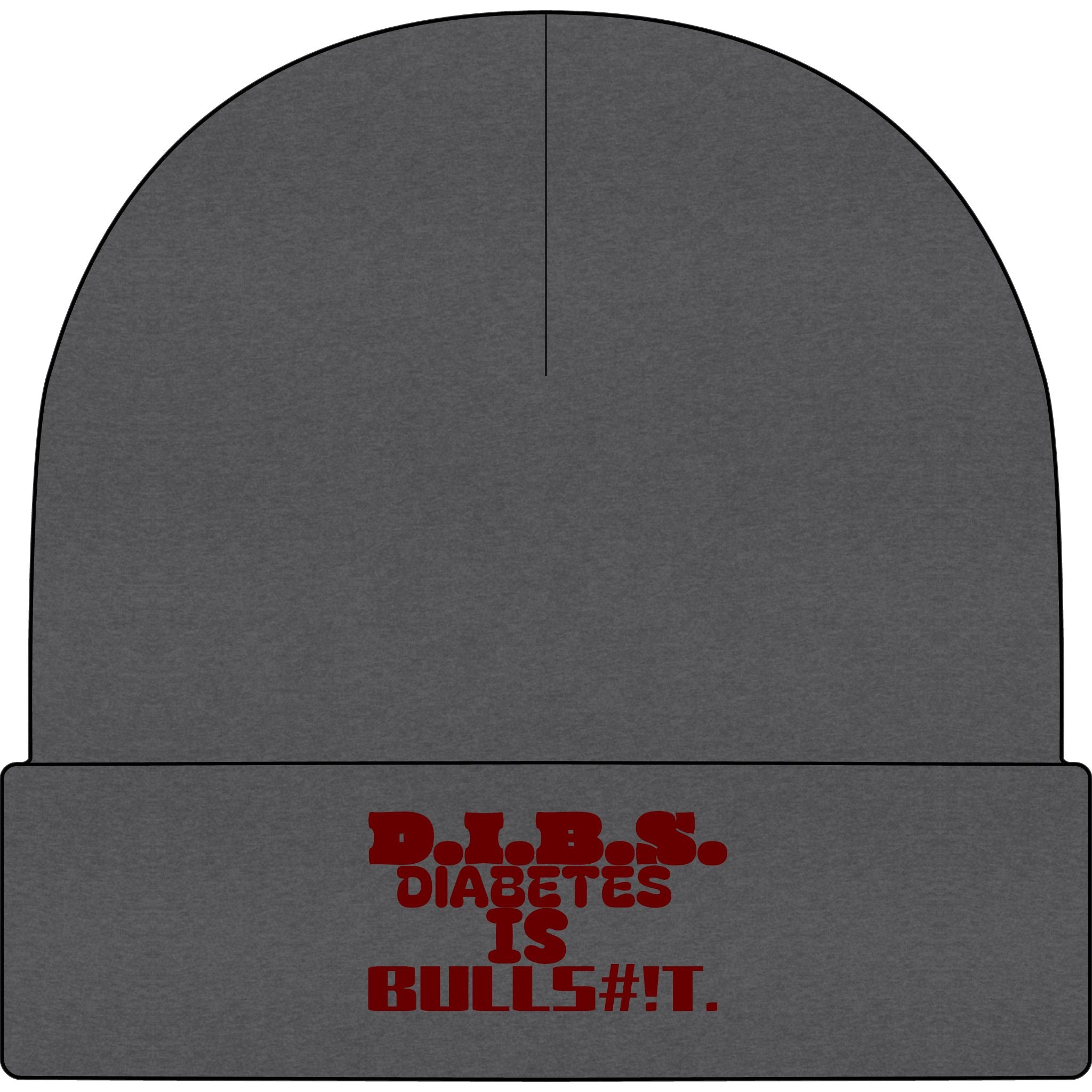 Diabetes Is Bullshit Cuff Beanie — Skater Style Knit Cap
