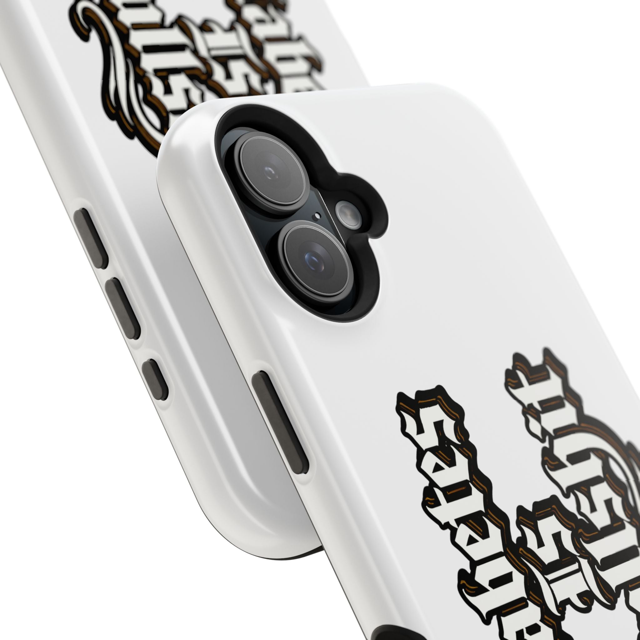Impact-Resistant Phone Case — Gothic "Protects & Punishes" Design