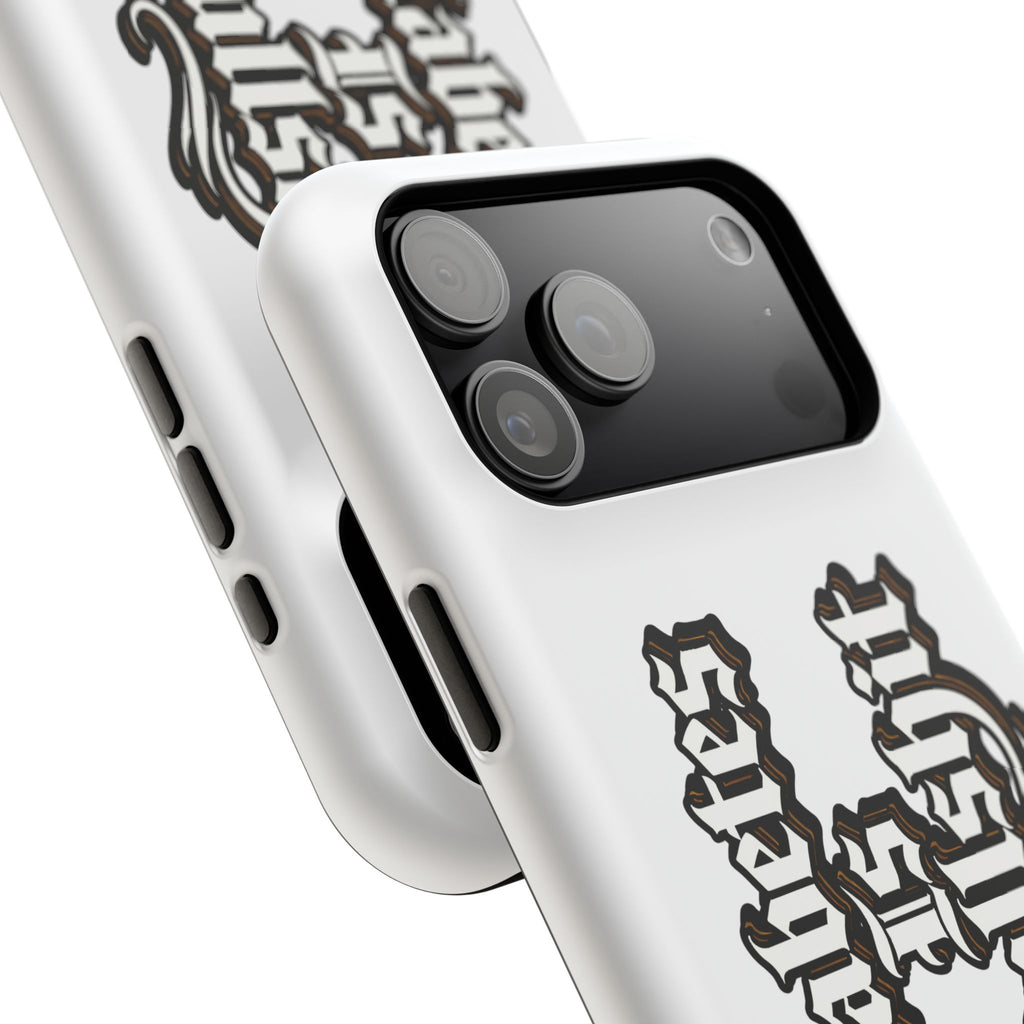 Impact-Resistant Phone Case — Gothic "Protects & Punishes" Design