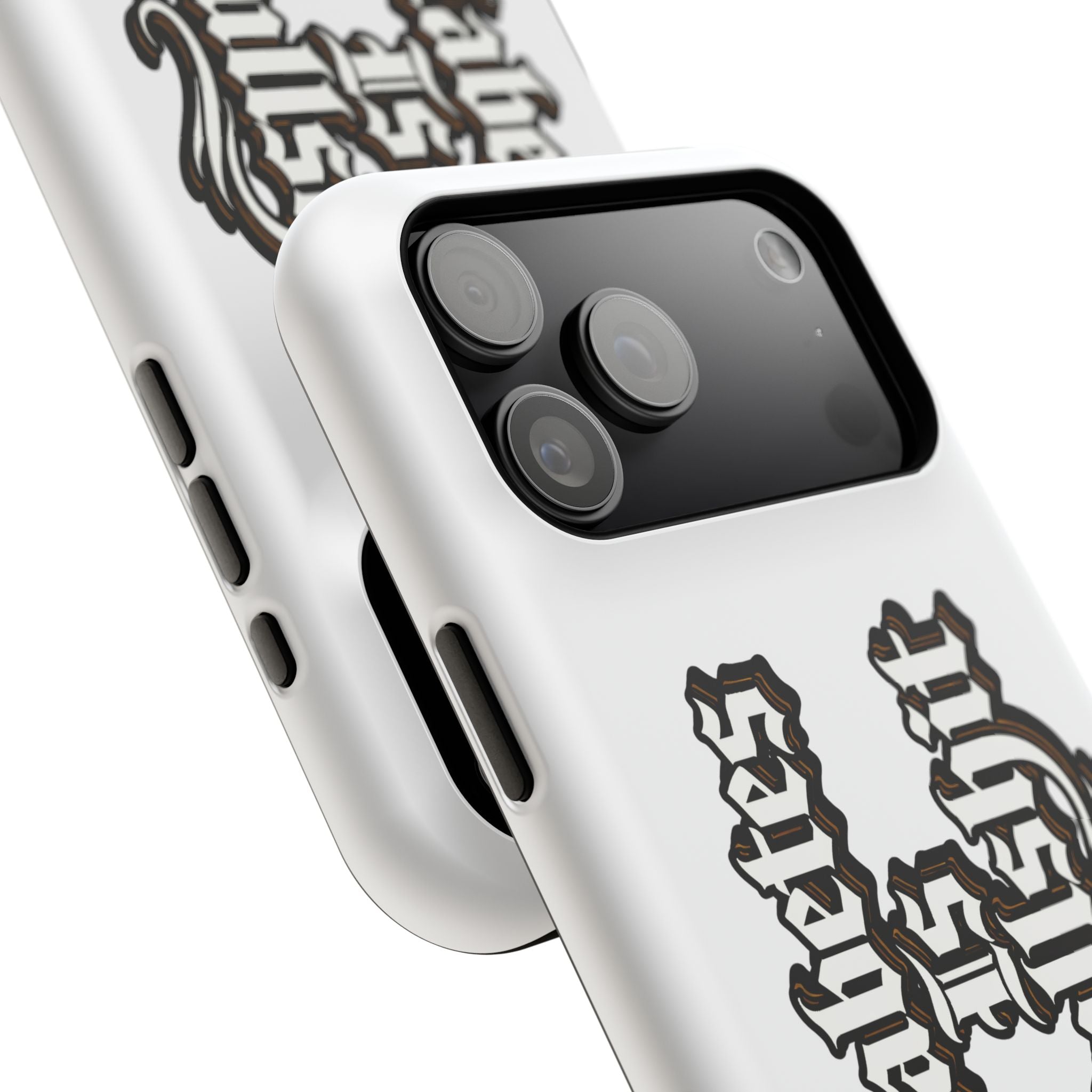 Impact-Resistant Phone Case — Gothic "Protects & Punishes" Design