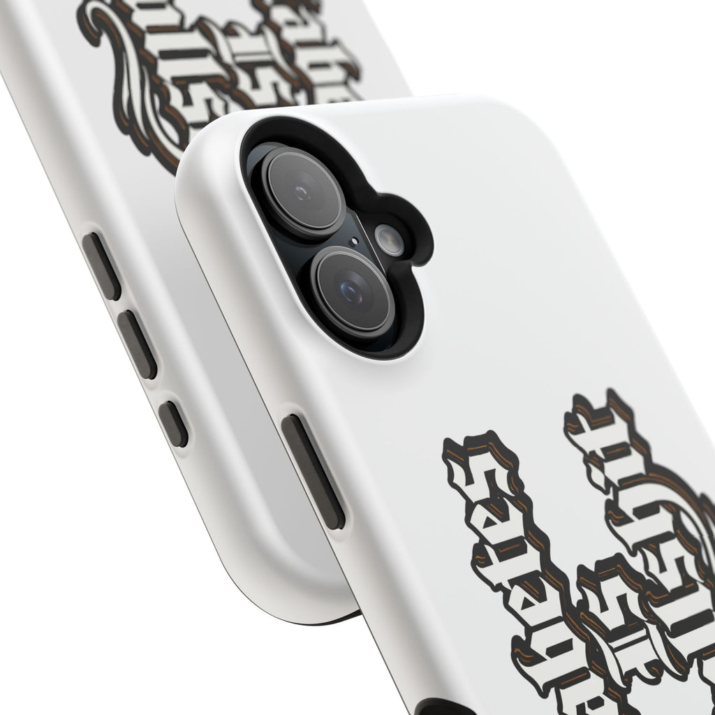 Impact-Resistant Phone Case — Gothic "Protects & Punishes" Design