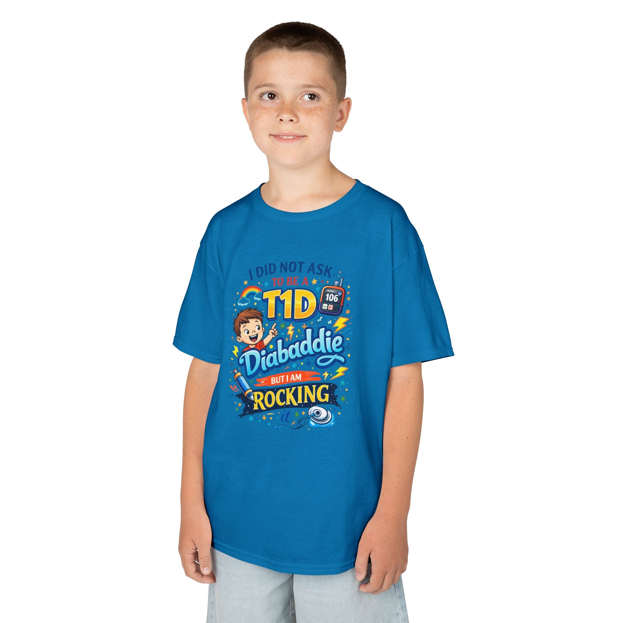 Kids 'I Didn't Ask to Be a Diabaddie' Tee — Funny Type 1 Diabetes Awareness Shirt