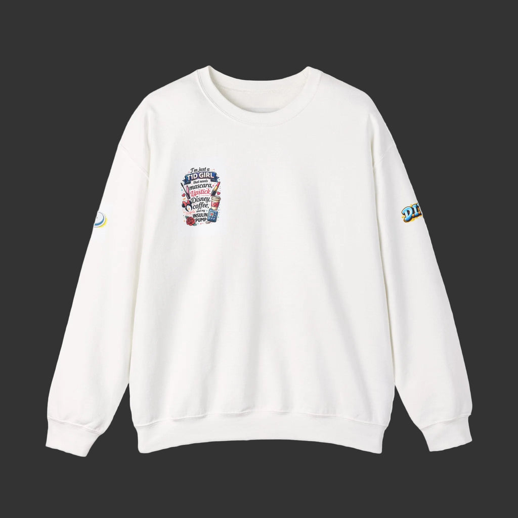 Everything a Girl Needs Sweatshirt — Mascara, Lipstick, Disney & Coffee Crewneck
