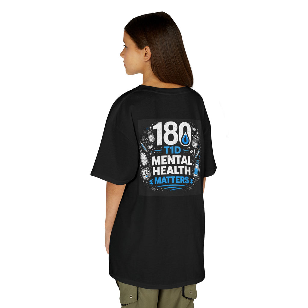 Kids T1D Mental Health Awareness Tee — "180 Decisions a Day"